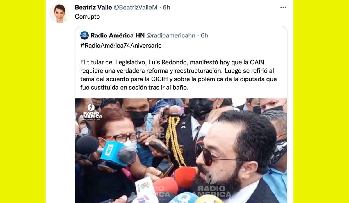 Beatriz Valle denuncia la amenaza del diputado Luis Redondo